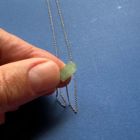 NWOT Gold plated chain with a Green Aventurine real stone - Picture 10 of 11